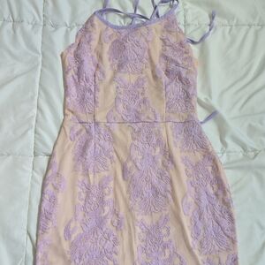 Source Unknown Lavender Lace Mini Dress